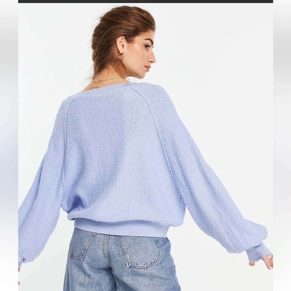 Free People found my friend Boucle sweater with balloon sleeves